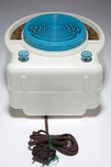 Rare Radialva ”Super-Boum” Radio in White Plaskon with Blue Trim